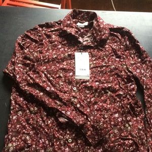 Zara Maroon Floral Viscose Shirt